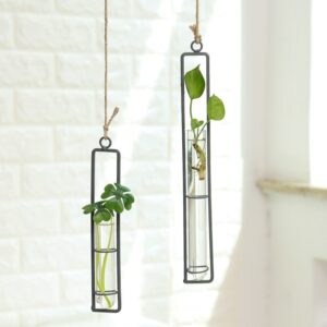 Metal And Glass Hanging Planter 5