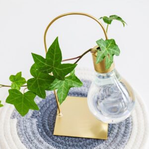 Flower Vase Bulb Shape Nordic Style Glass Iron Art Hydroponics 3