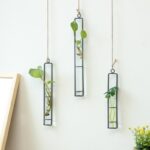 Metal and Glass Hanging Planter 1